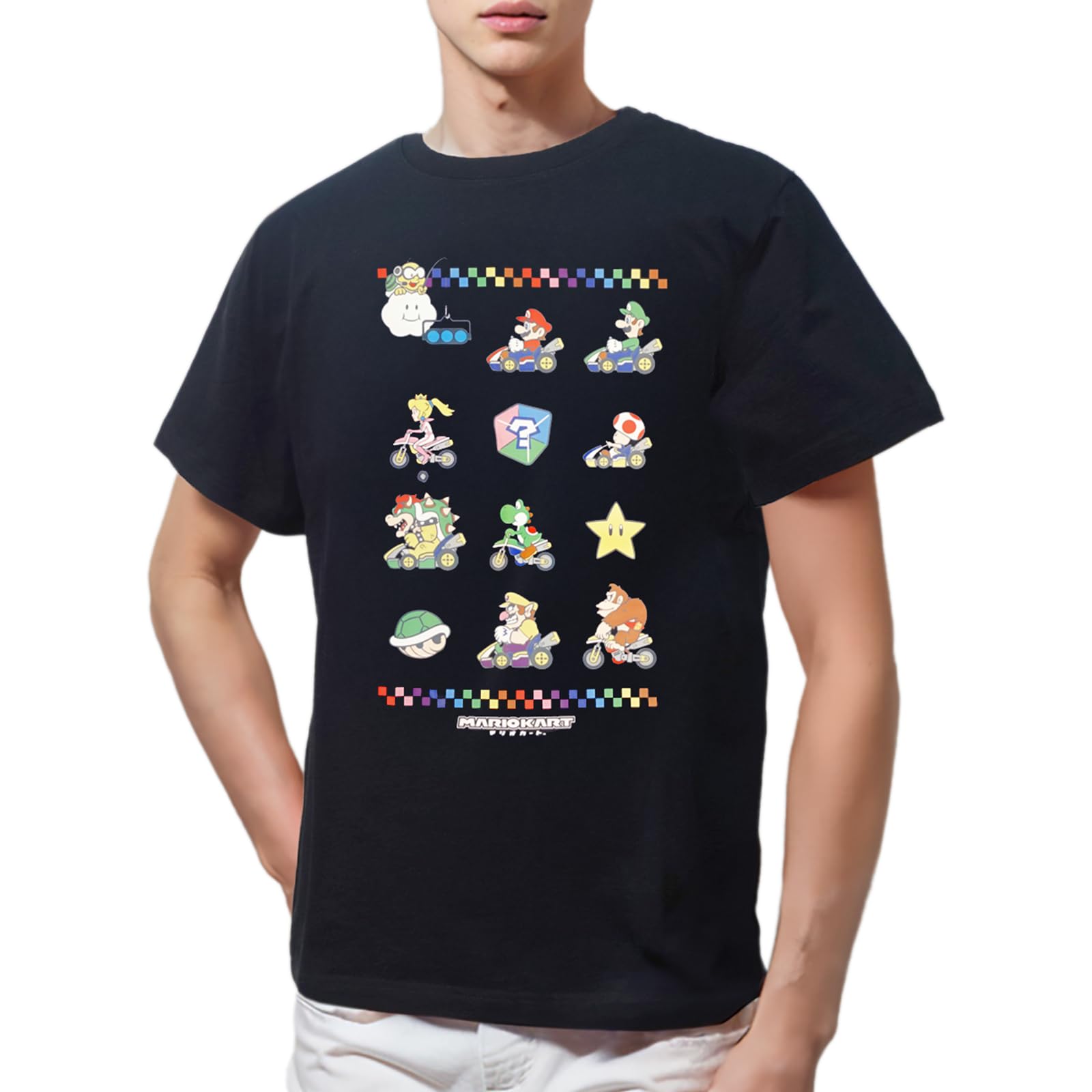 

Fine Plus Short Sleeve T-Shirt featuring Mario Kart, Mario All-Stars, Luigi, Yoshi, and Bowser, 3D Racing Goods, Character