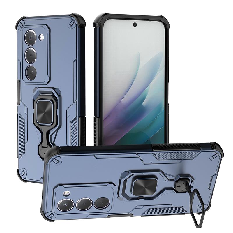 KEYSION Funda Blindada Antigolpes para Redmi 15 169.5mm 171mm Silicona+PC Soporte de Anillo Metálico Vertical Funda para Teléfono para Redmi 15 5G