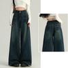 Women's High-Waisted Fleece-Lined Wide-Leg Denim Pants