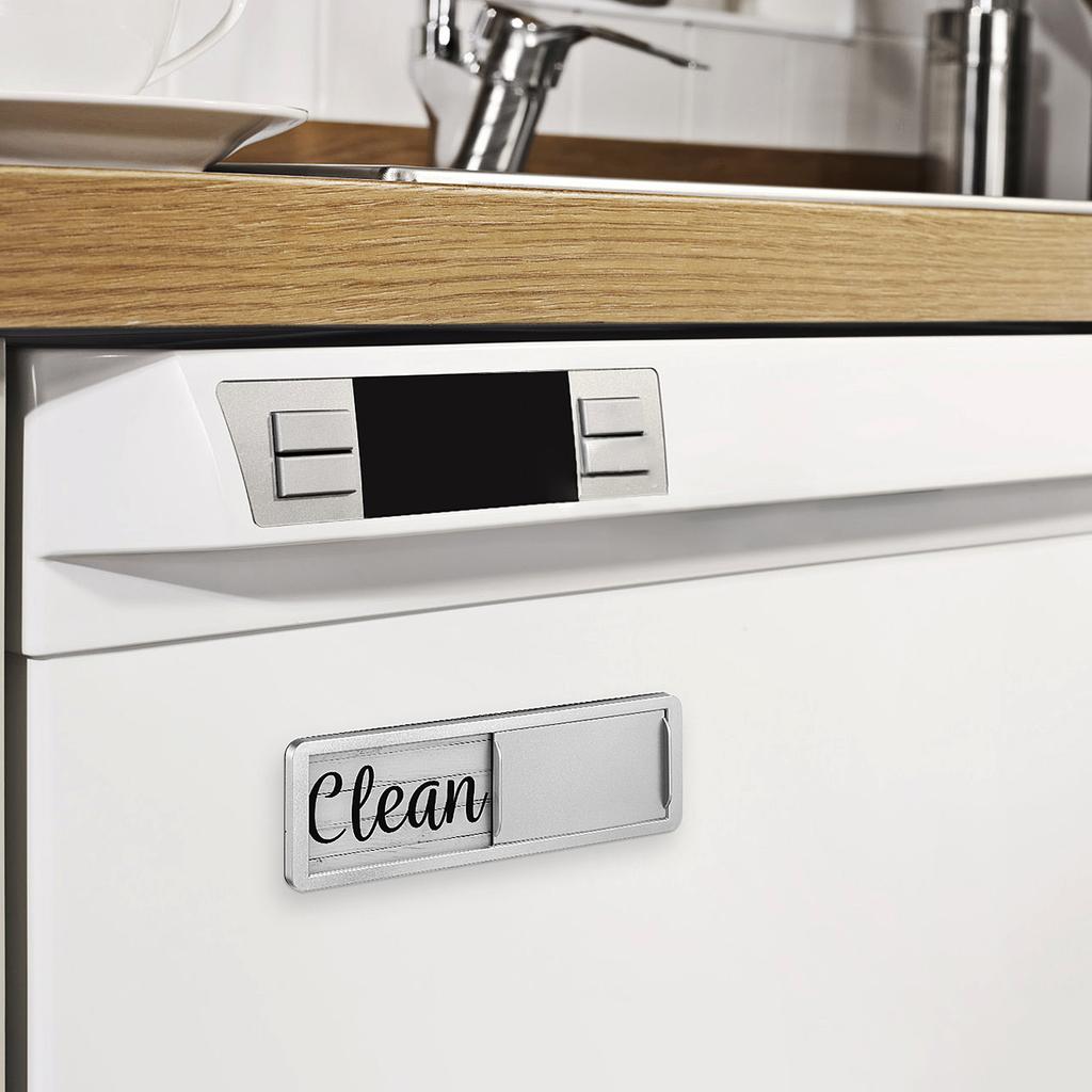 Acrylic ABS Magnetic Dishwasher Sign Clean Dirty Indicator Fridge Magnet Home Decor Multi Functional Metal Surface
