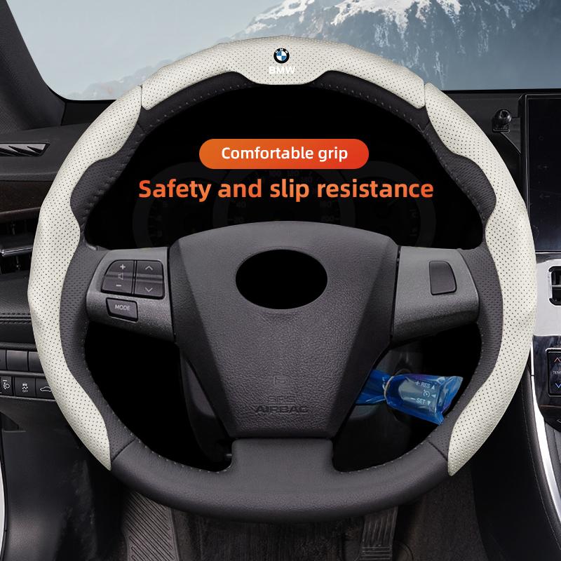 BBJM7 BMW Car Steering Wheel Cover Leather Anti Slip Car Accessories For Performance F30 F40 F10 E90 F20 E46 E60 E70 E39 E36 E87 X7 X3