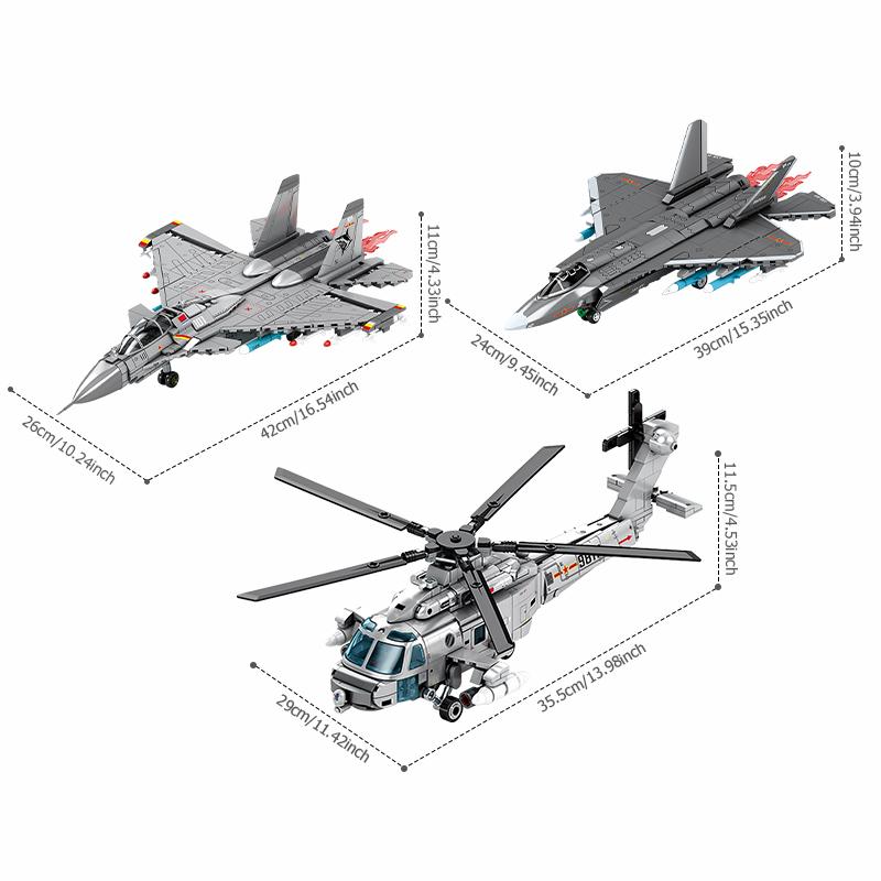 Non-Toxic Sembo 1814Pcs Armed Aircraft Building Blocks Kits Moc Helicopter Models Fighter Assembly Bricks Birthday Gift Kids Toys For Children