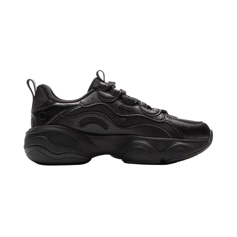 Li Ning Honey Abrasion Resistant Coverage Height Increasing Low Top Chunky Sneakers Women's Black AGCV288-5