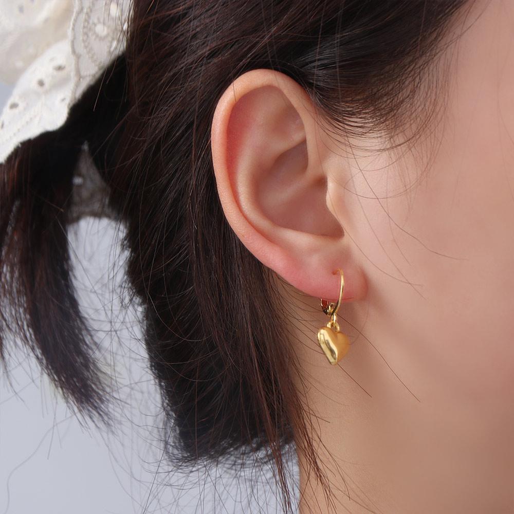 Minimalist Dangle Drop Earrings Fashion Ear Cuff Casual Heart-Shaped Earrings Gift
