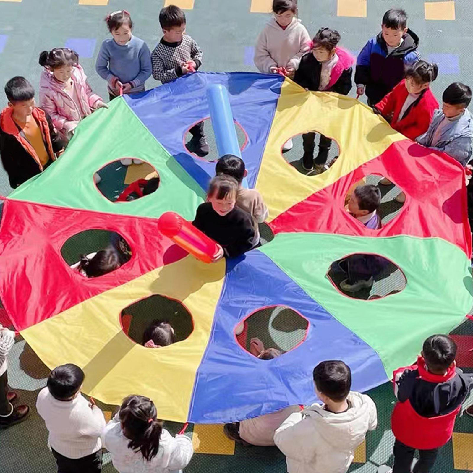 

Красочный коврик Детский игровой парашют Игрушка Навыки социальной активности для детей Кооперативные игры на открытом воздухе Подарок на день рождения coloful