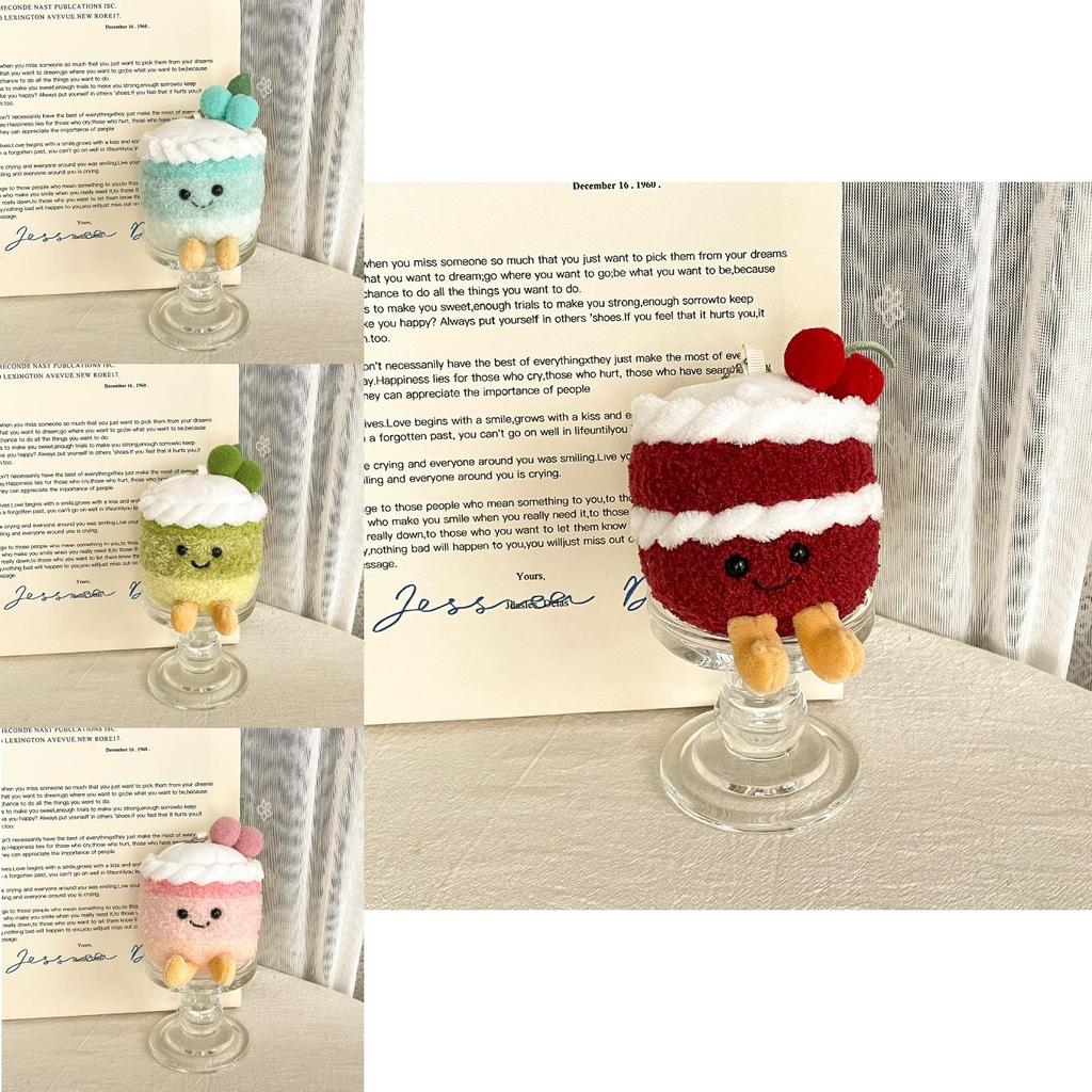Cherry Cake Plush Keychain With Pp Cotton Filling For Birthday Gift Decoration Special Characters Included