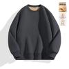 Men's Thick Lambswool Velvet Hoodie - Warm Round Neck Top for Autumn/Winter 2025