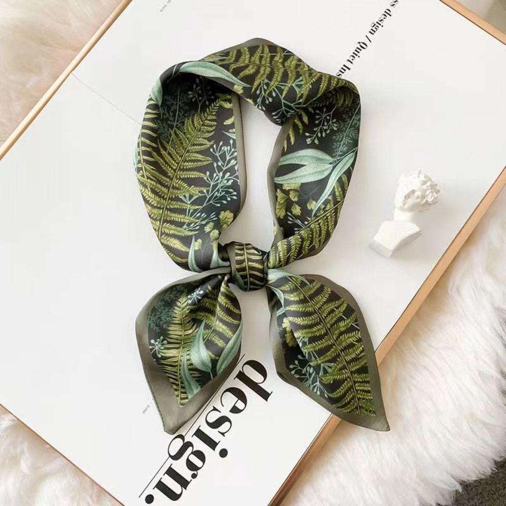 dacron Mid-Autumn Festival gift box scarf Headband Floral Skinny Scarf  Gift Packed