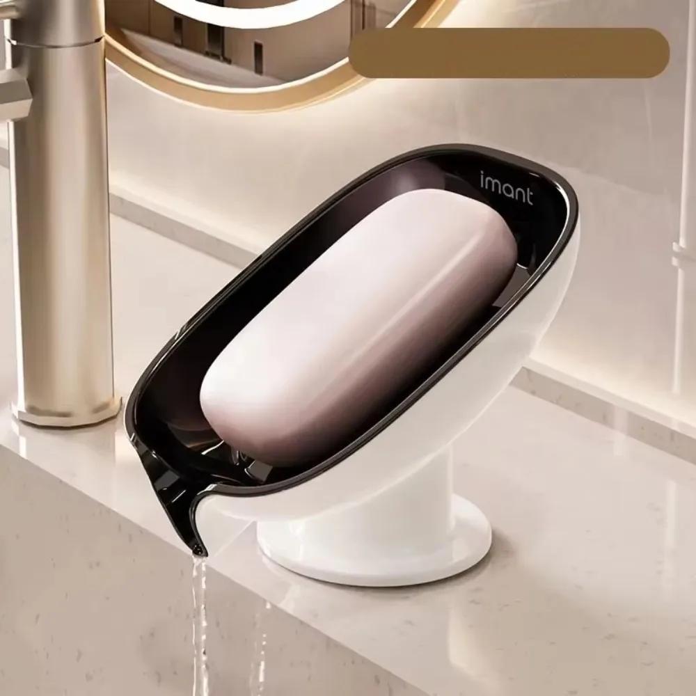 New No Punching Required Soap Rack Multifunctional Suction Cup Soap Dish Drain Water Design Bathroom Kitchen Sponge Holder
