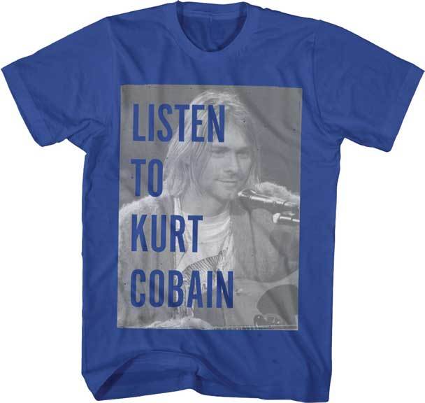 KURT COBAIN - Listen To Kurt - t shirt S,M,L,XL,2XL Brand New Official - Nirvana XL