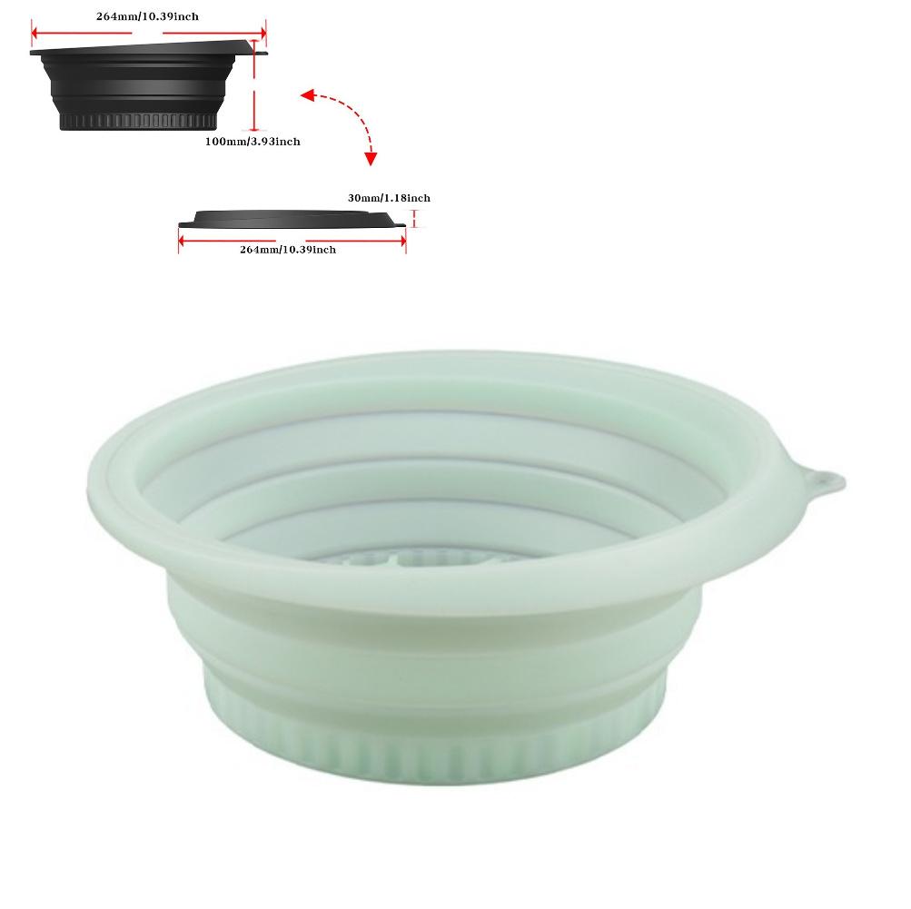 

Foldable Face Ice Bath Bowl Silicone Ice Facial Folding Washbasin Camping Wash Basin Reusable Foldable Cooling Washing Basin зелёный