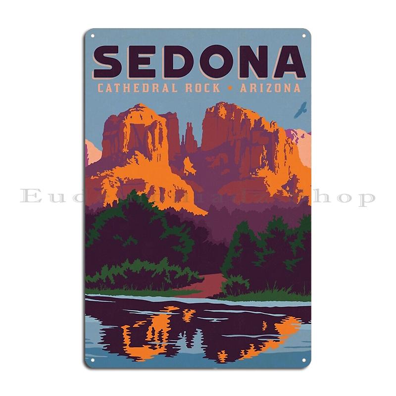 Sedona Vintage Travel Poster Southwest Serenity Unveiled Arizona Metal Plaque Iron Mural Club Bar Customize Tin Sign Poster