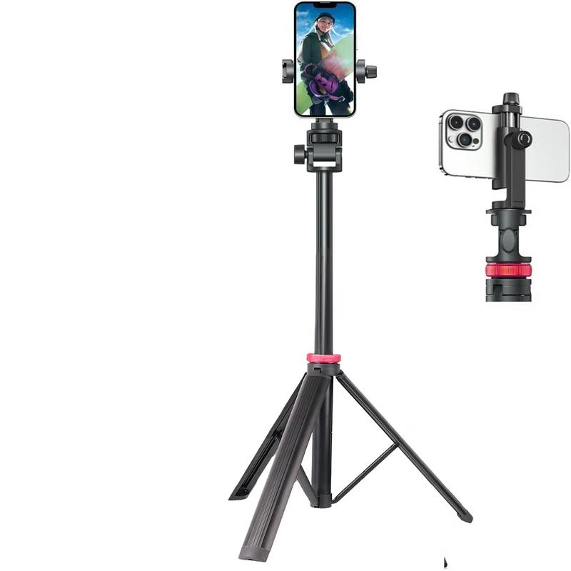 OLOEY 2M Aluminum Alloy Phone Tripod Stand with Cold Shoe Clip