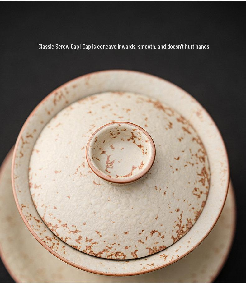 High-End Flint Red Gongfu Tea Set with Ceramic Kettle, Teacups, and Teaplatters