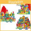 50pc Wooden Early Learning Blocks Kids Educational Toddlers Toy Set