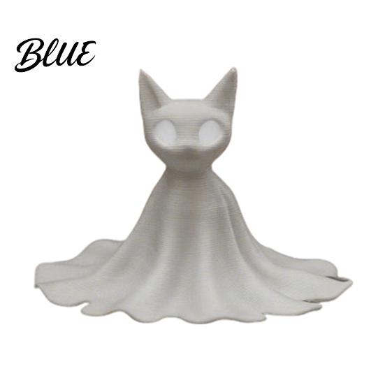 Solid Structure Desk Ornament 3D Printed Cat Ghost Buddy Cute Halloween Kitty Figurine for Matte White Table Centerpiece Office Shelf Spooky Kitten