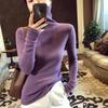 Autumn Winter New Fashion Long Sleeve Half High Collar Bottoming Shirt Solid Women's All-match Knitting Chic Tops