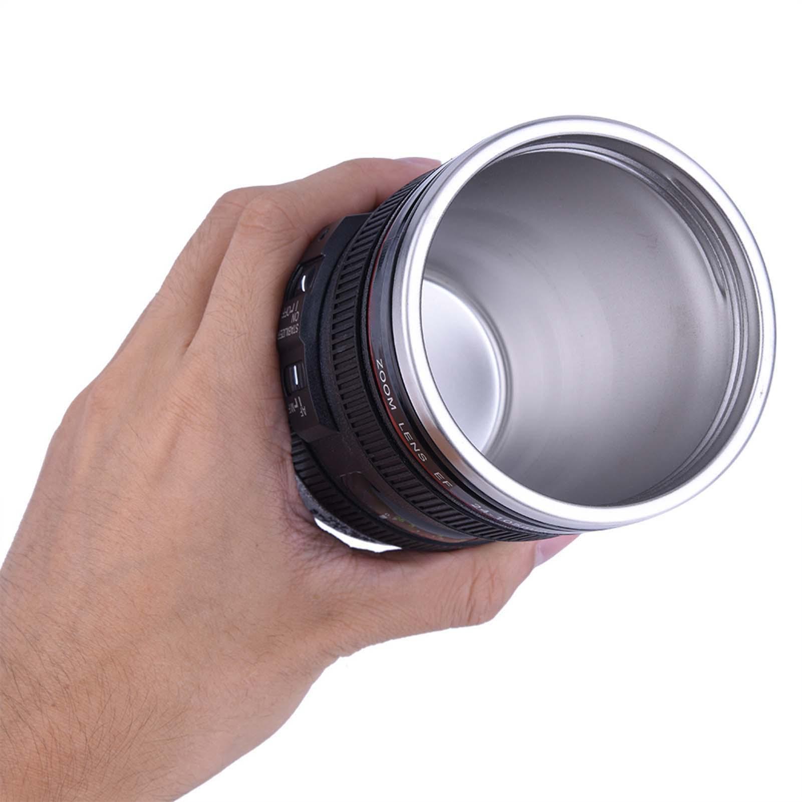Insulated Flask Travelling Flask 6Types Creative Camera Lens Shaped Insulation Cup Stainless Steel Insulated Travelling Flask 40mml чёрный