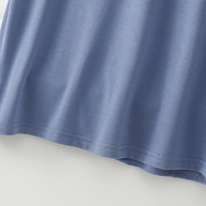 Damen Übergröße V-Ausschnitt Kurzarm Modal T-Shirt für Frühling/Sommer