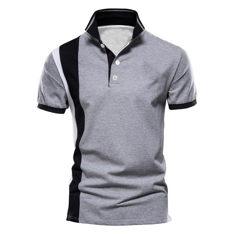 

Мужская одежда. Летняя модная спортивная рубашка-поло с короткими рукавами и лацканами.