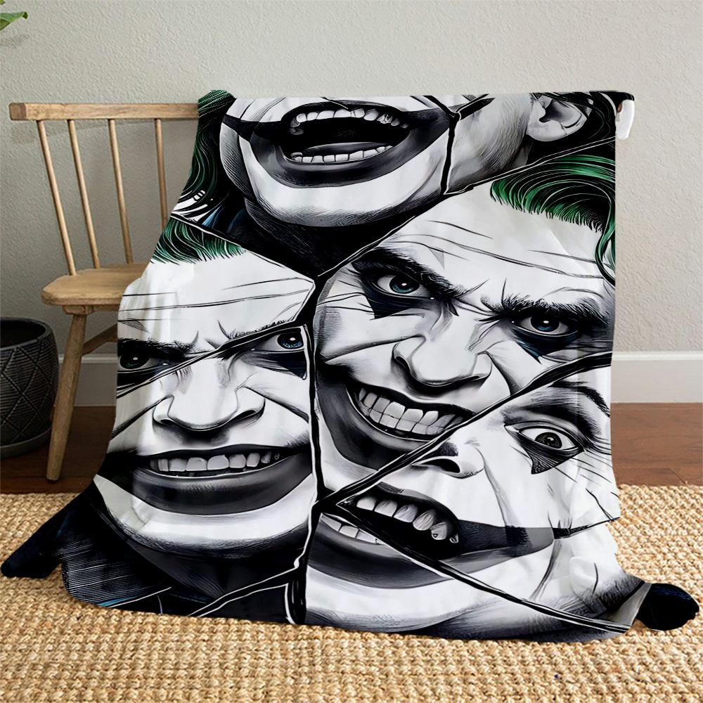 1PC Joker Broken Outdoor Flannel Blanket Soft Plush Decor for Picnics, camping,Bedroom, Playroom, Office1159A