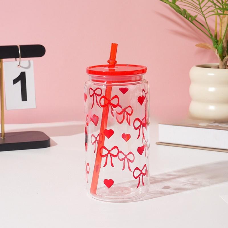 

Heart - Shaped PC Plastic Cup Friendly Jelly Colored Single Layer Drinkware Reusable Lightweight Party Picnic Beverage Container 475ml червоний