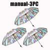 Romantic Vintage Stained Glass Automatic Rainbow Clear Umbrella for Women Rainy Day Fashion Accessory