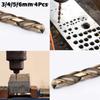M35 Coated Cobalt 4Pcs Twist Drill Bit Set for Stainless Steel, Wood & Metal Drilling