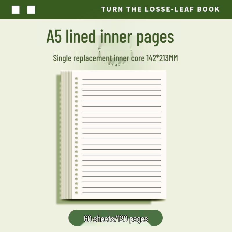 Retro B5 Top-Flip Detachable Ring Binder Notebook - Hand-Friendly Design