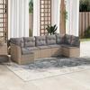 VidaXL Garden Lounge Set with Cushions 7 Pcs Beige Braided Resin 3217429