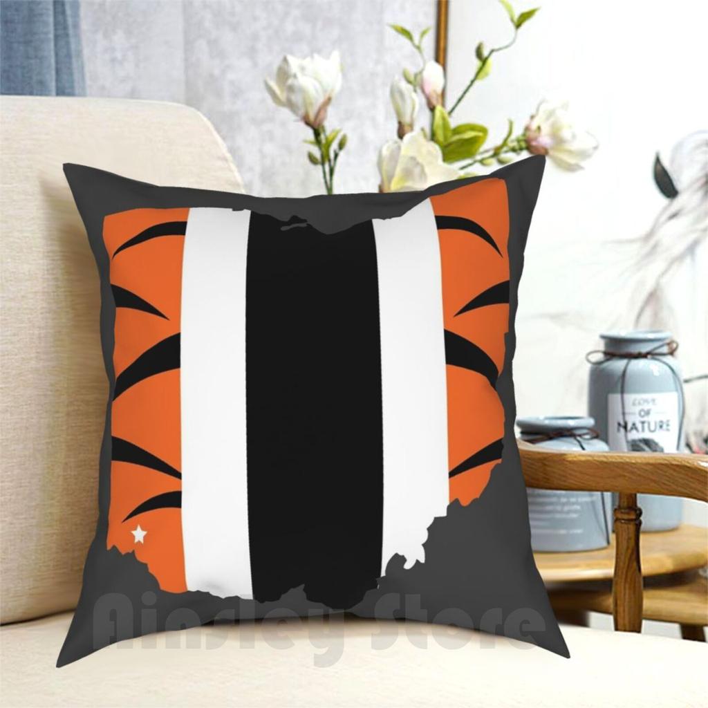 whodey Pillow Case Printed Home Soft Throw Pillow Football Ohio Sports Touchdown Who Dey Whodey Aj Hawk Orange Black