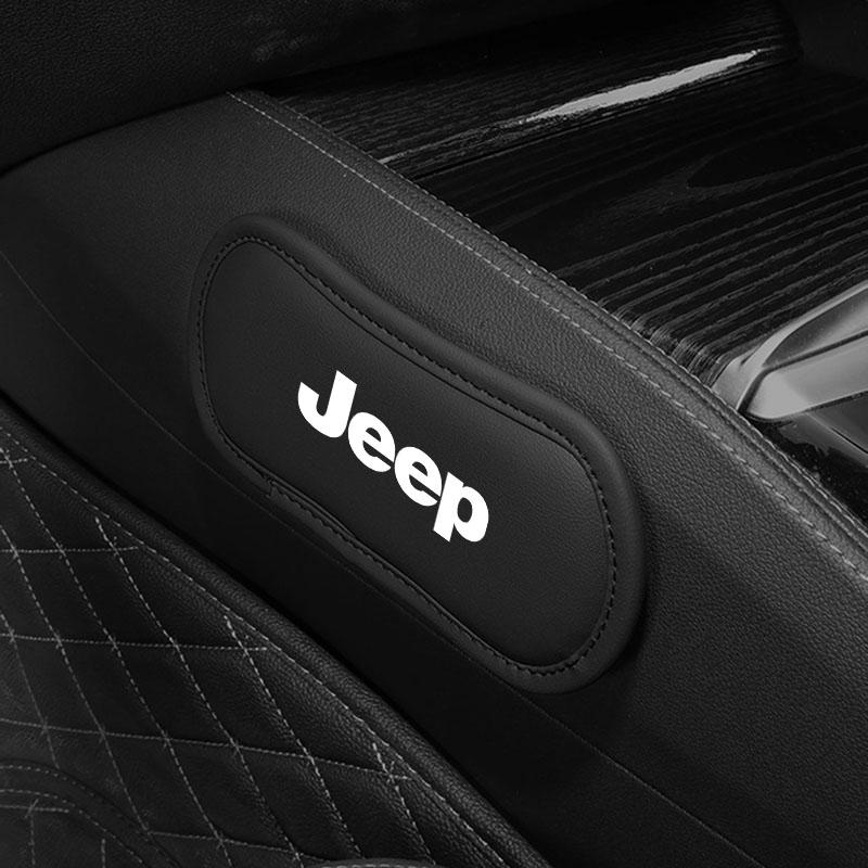 1Pcs Leather Car Pillow Car Knee Pad Elastic Memory Foam Leg Pad For Jeep Renegade Wrangler JK Grand Cherokee WJ XJ Willys Compass Command