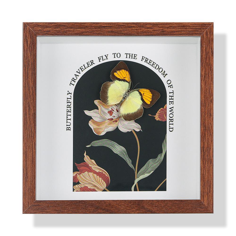 High-End Butterfly Specimen Photo Frame - Wooden Insect Decoration, Perfect for Home, Christmas, or Birthday Gifts