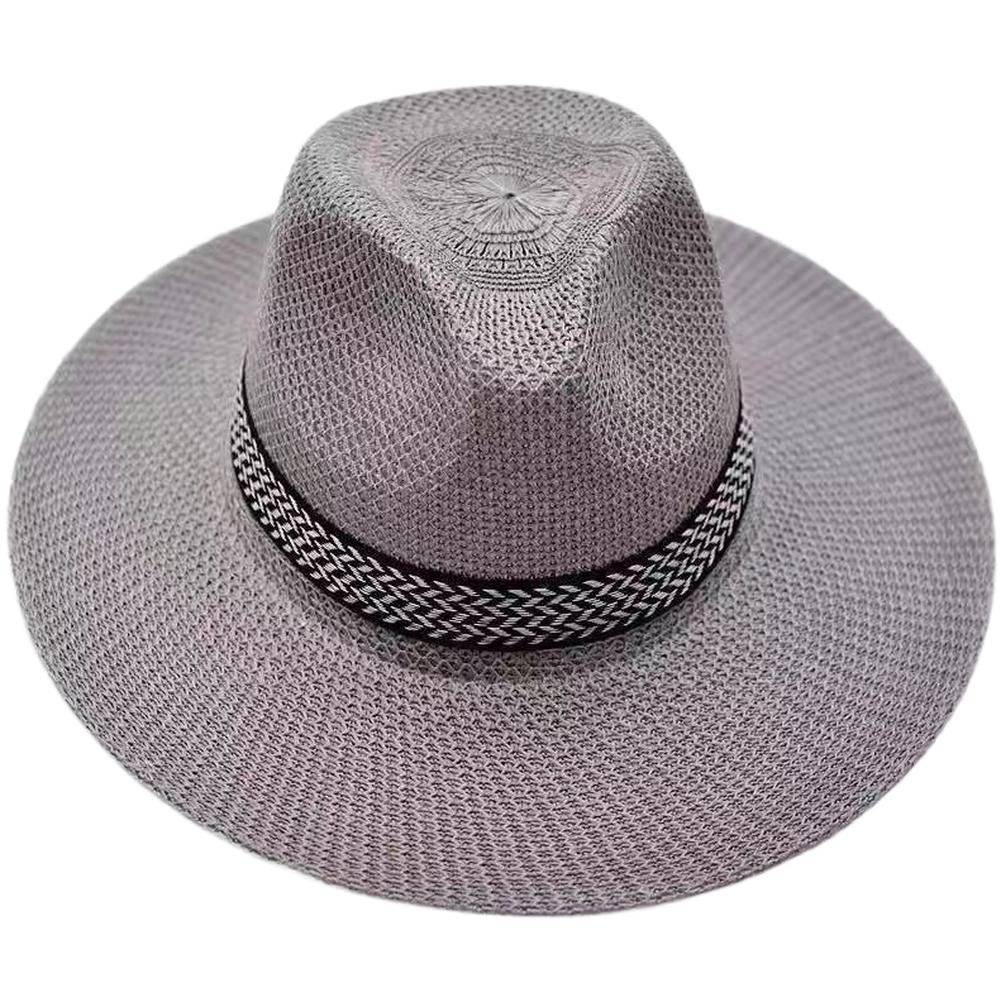Mens Straw Hat Wide Brim Sun Hat Breathable Fishing Cap