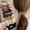 Sweet Style Bow Hair Ties for Women,High Elasticity Fabric Ponytail Holders with Solid Color Bowknot,Minimalist Hair Accessories