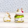 Craftsman House Glass Set Display Gold-decorated Maneki-neko (beckoning Cat)
