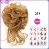 Kudrnaté donutové drdolové příčesky Syntetické ombre elastické updo drdoly Nadýchané rozcuchané rozcuchané drdoly do vlasů pro ženy sponky do vlasů hnědé