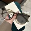 Ultra Light Large Round Frame Photochromic Near Sight Glasses Anti Blue Light Myopia Glasses Finished Minus Eyewear 0 To -4.0