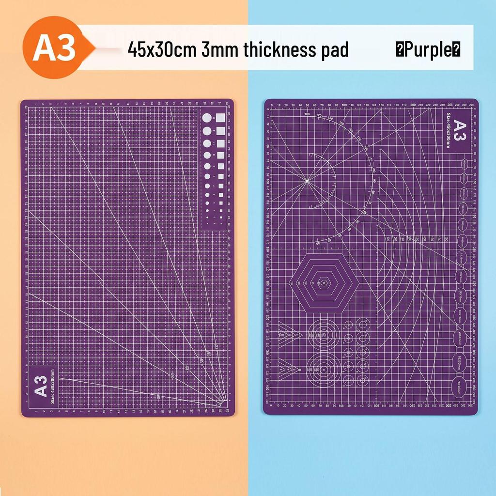 Tapis de découpe double face A2/A3/A4 pour protection de bureau et loisirs créatifs - Idéal pour la gravure, le tamponnage à la gomme et la découpe de papier.
