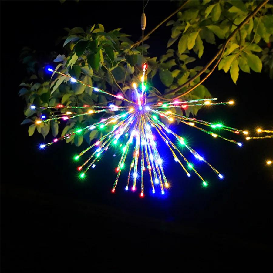 

Уличные гирлянды-фейерверки 88 светодиодов, уличные гирлянды-фейерверки для дерева, сказочные огни, садовые шаровые огни для декора веранды, патио 220V EU UK AU Plug