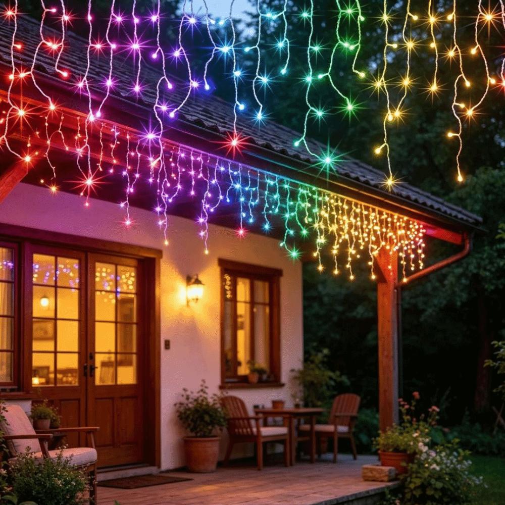 400 LEDs Curtain String Lights Low Voltage Meteor Effect Lamp  Festival Decoration