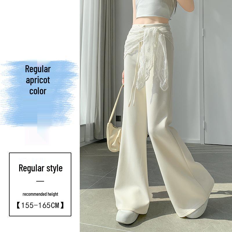 

High-Waisted Lace-Up Micro-Flare Women s Pants - Slim-Fit, Casual Bell-Bottoms, Floor-Length Bootcut, Spring/Summer Sports Sweatpants with Seat Cover. L