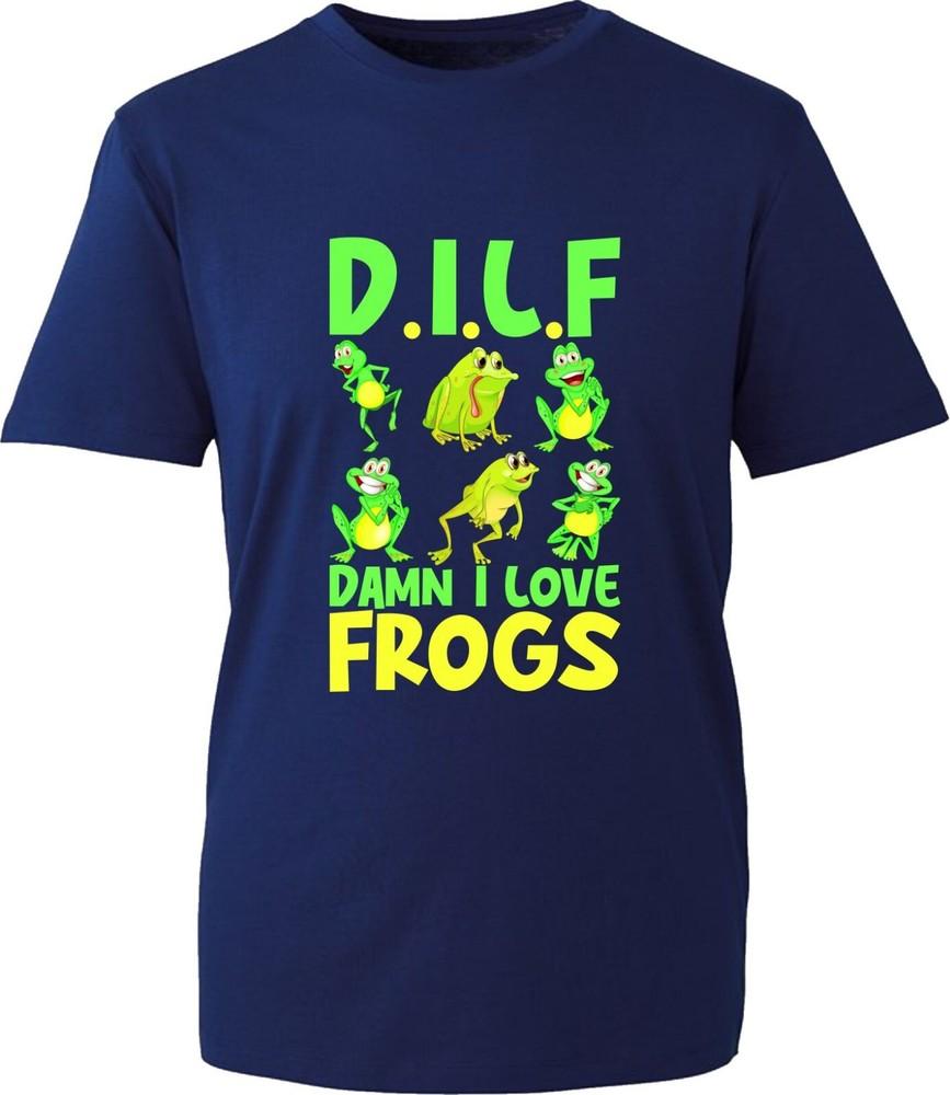 Dilf Damn I Love Frogs Funny Tshirt Saying Slang Frog Lovers Joke Gift Top S