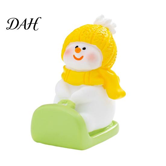 Christmas Desktop Ornaments Mini Snowman Figurine, Skiing Dolls, Small Car Ice Snow Theme Decor Dashboard Figurines, Micro Landscape for Dollhouse DIY