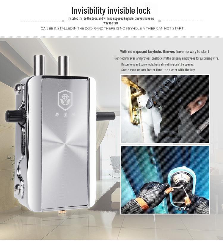 Huaxingqiang 909 Smart Bluetooth Anti-theft Concealed Electronic Lock with Password and 2 Remote Controls