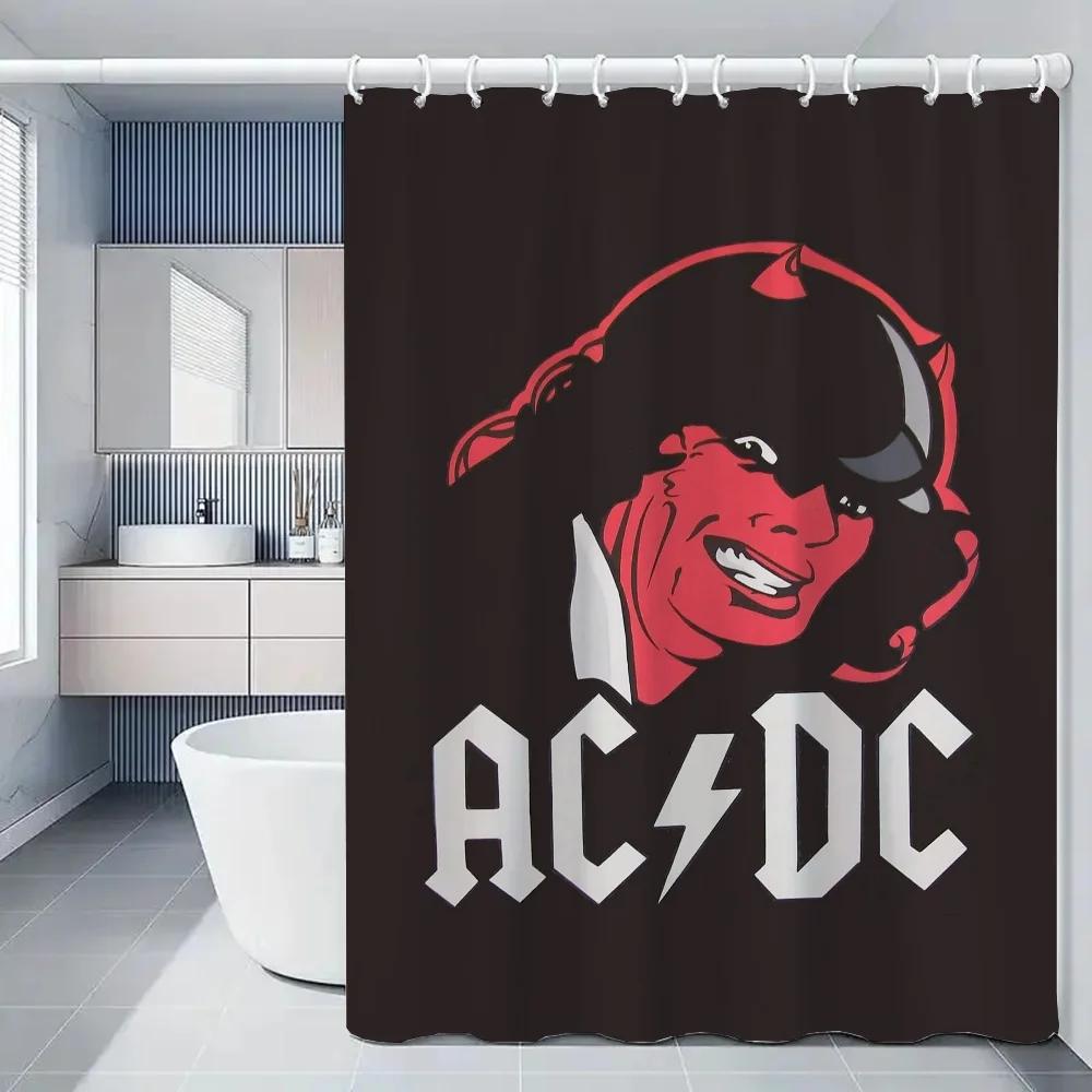 

Rock-ACDC Shower Curtain for Bathroom Accessories Folding Partition Bath Curtains Bedrooms Waterproof Fabric Things the Set Ho 150x180cm