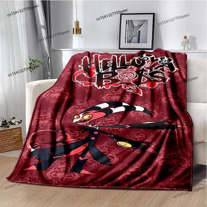 Helluva Boss Blitzo Adult Animated Cute Soft Plush Blanket Living Room Bedroom Bed Sofa Picnic Flannel Blanket Kids Blanket Gift