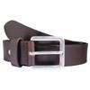 Belt - LEONARDO VERRELLI - Classic Brown - Genuine Leather - Length 120 Cm Adjustable 90 Cm - Silver Metal Buckle