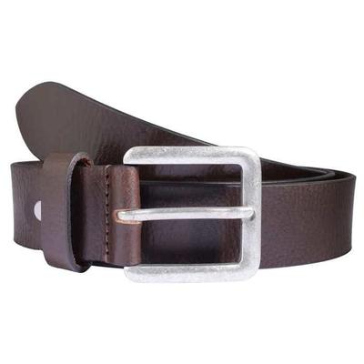 Belt - LEONARDO VERRELLI - Classic Brown - Genuine Leather - Length 120 Cm Adjustable 90 Cm - Silver Metal Buckle