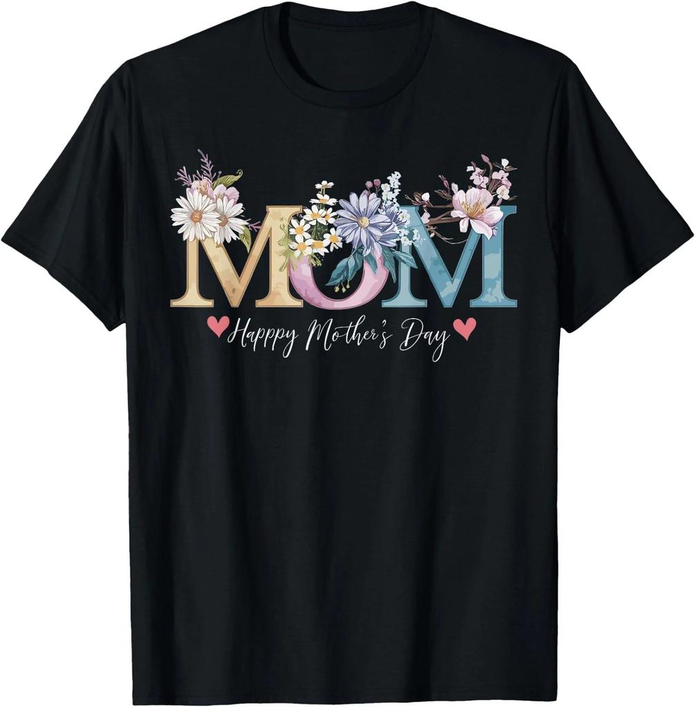 Happy Mother's Day With Floral Mom T-Shirt , UNISEX Tee